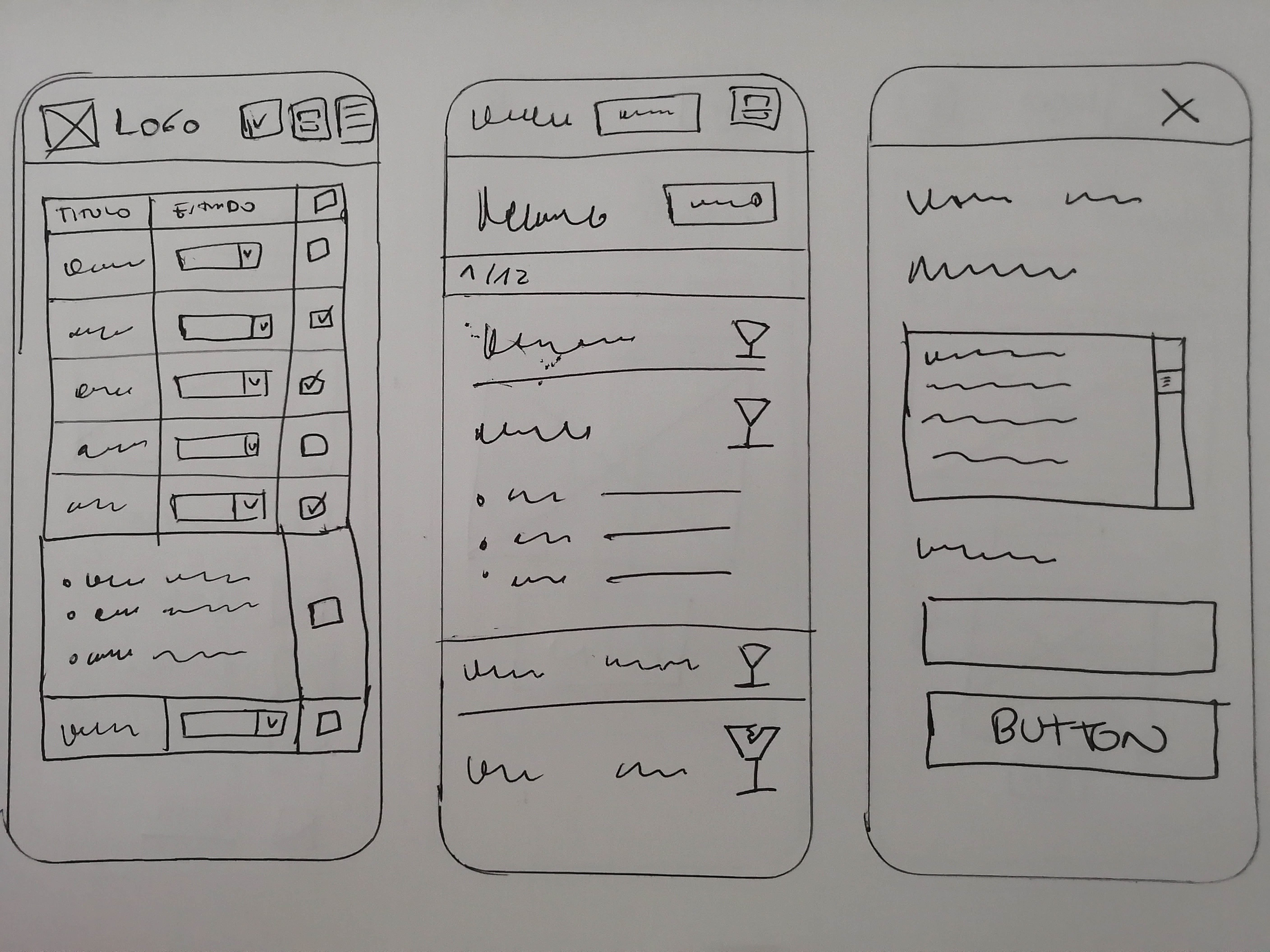 Design of paper prototypes to validate the user experience.