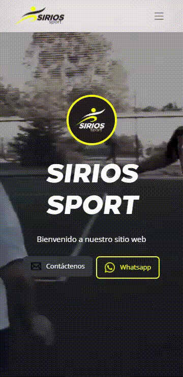 Demostración animada de Siriossport: funcionamiento de la aplicación web en el navegador.
